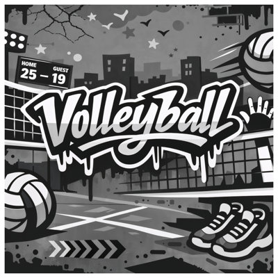 Graffiti Volleyball Scene Double Sided Throw Pillows