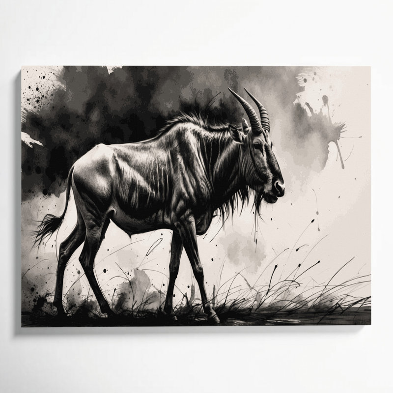 Wildlife Hartebeest Beige Canvas Wall Art, 20" H x 24" W