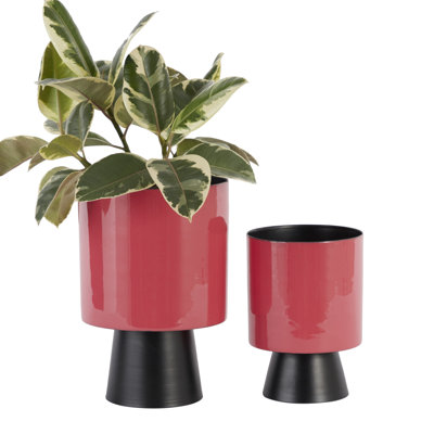 Ensemble de pots à fleurs en métal 2 pièces McMillian