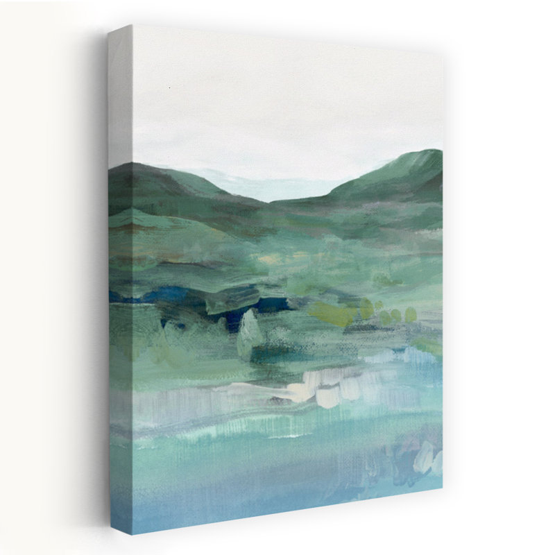 «Mist Over Tranquil Hills I I Abstract Contemporary Landscape Nature», art mural, 36" H x 24" W