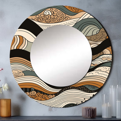 Samonas - Abstract Shapes Round Mirror Wall Decor