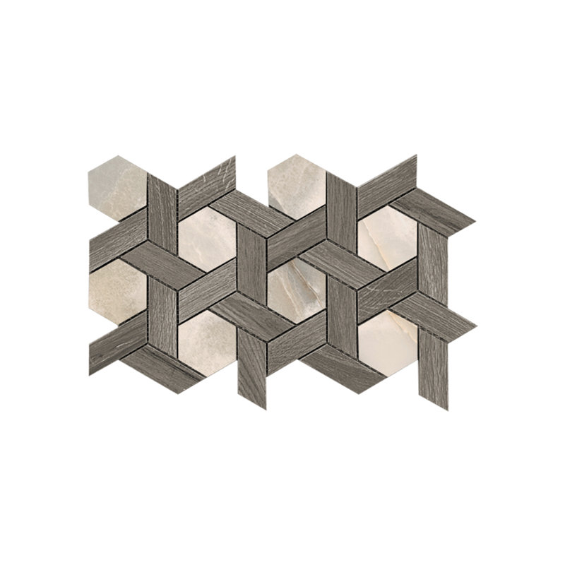 Noisette mosaïque Vertue, Marron foncé