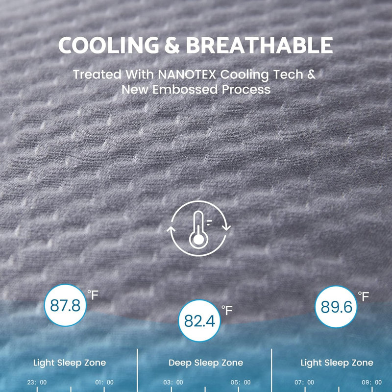Cooling Checkerboard Mattress Topper - Mattress Topper Protector with Deep Pocket, Full / Double