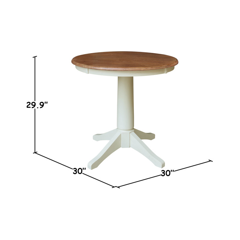 Table de salle à manger Imilia, H 29,9 po x L 30 po x l 30 po, Noyer blanc / écorce