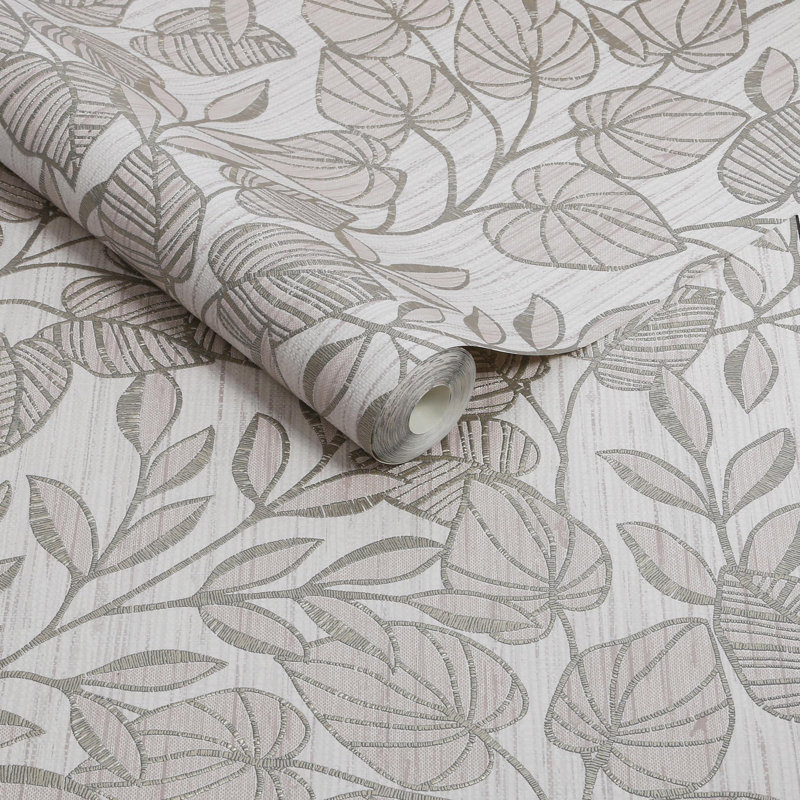 Superfresco Linden Leaf Trail Duck Egg Wallpaper, Brown
