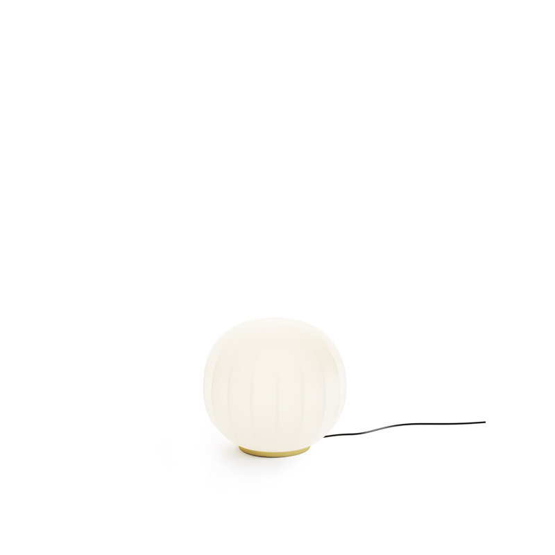 10.2" Brass Table Lamp, White