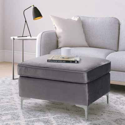 Repose-pieds gris rectangulaire