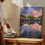 Toile, "Un paysage serein à l'aube avec un lac tranquille", art mural par Blooming Cherry Blossom-1270368024