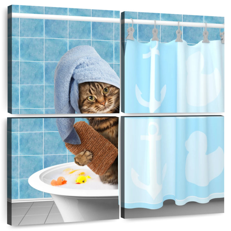 Ketti Funny Bathing Cat, 32" H x 32" W