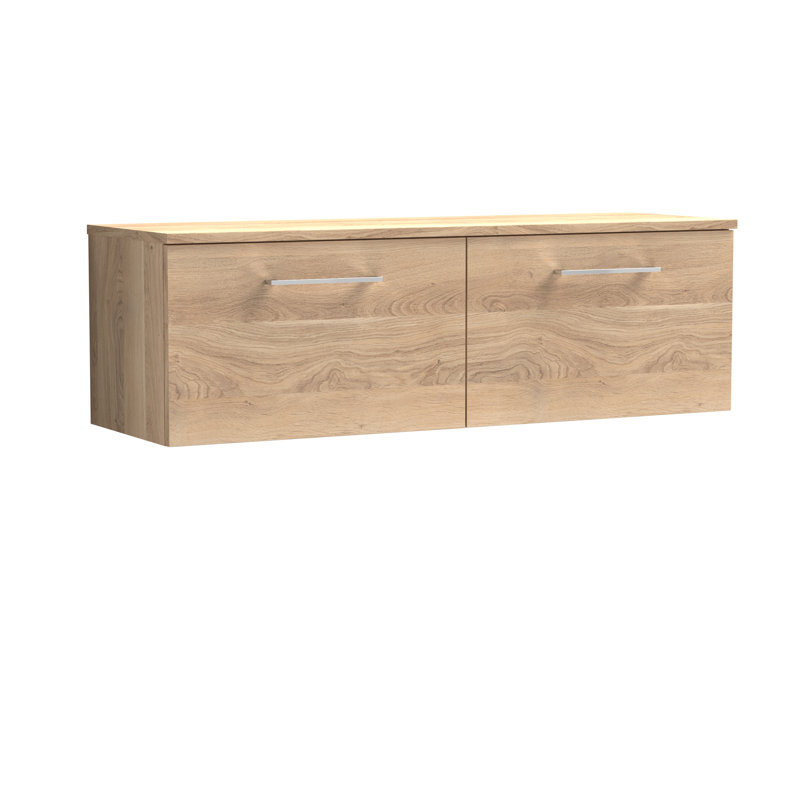 Arno 120.5cm Double Bathroom Vanity Base Only, Bleached Oak
