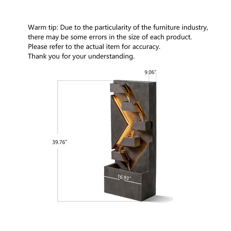 Contemporary Resin Layered Flowing Water Fountain.