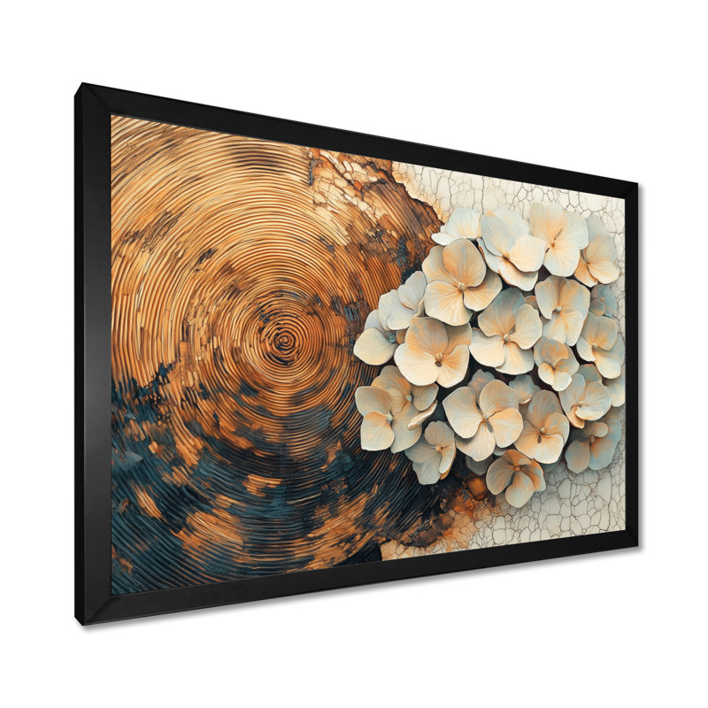 Muril - Floral Wall Art, Single Picture Framed Print, 30" H x 40" W, Black