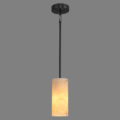 1 - Light Kitchen Island Cylinder Pendant Lights With Alabaster Shade