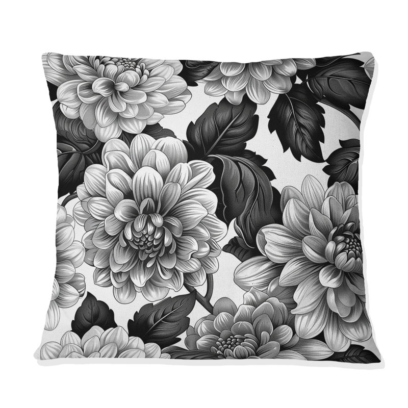 Coussin décoratif noir I, H 16 po x l 16 po