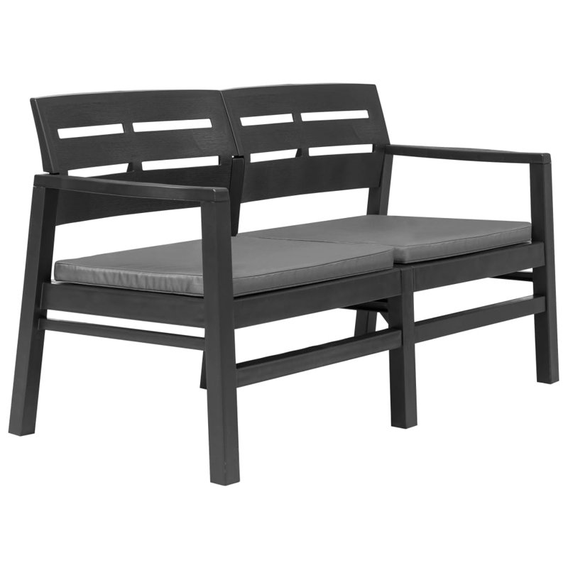 Banc de jardin en plastique Morant, Anthracite