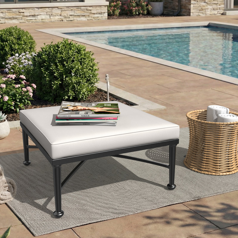 Sunbrella® Outdoor Ottoman Seat Cushion, 20" W x 22" D, Canvas Fern