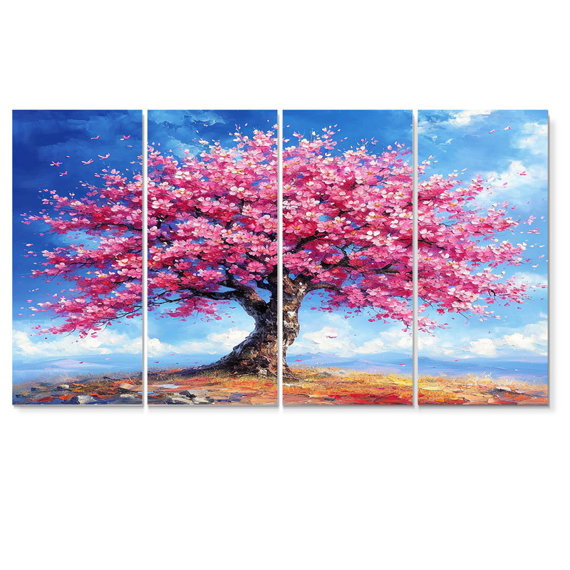 Décoration murale 4 pièces Timeo - Sycomore, H 32 po x l 64 po