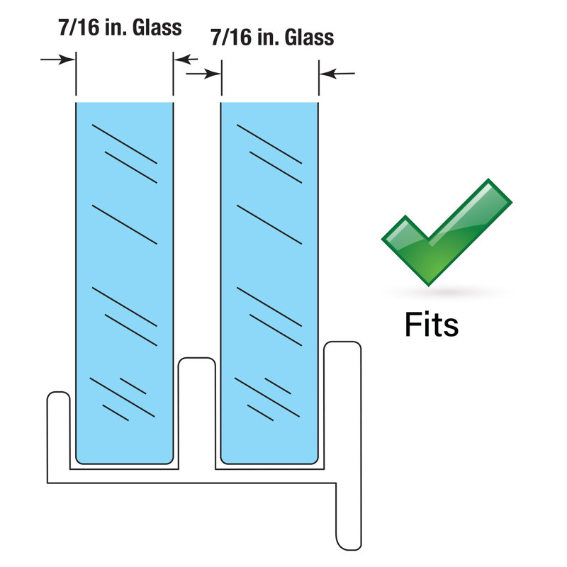 Sliding Shower Door Bottom Guide, 1/2 in. Channels, Plastic Construction (Single Pack)
