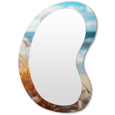 Miroir mural asymétrique nautique Blossoming Seagrass Summer Day Simplicity - Coastal Beach