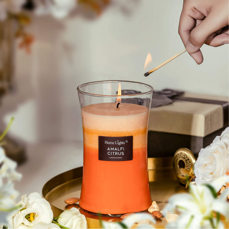 Amalfi agrumes, 3 couches de bougies très parfumées, Amalfi Citrus, HomeLights 3-Layer Scented Candle