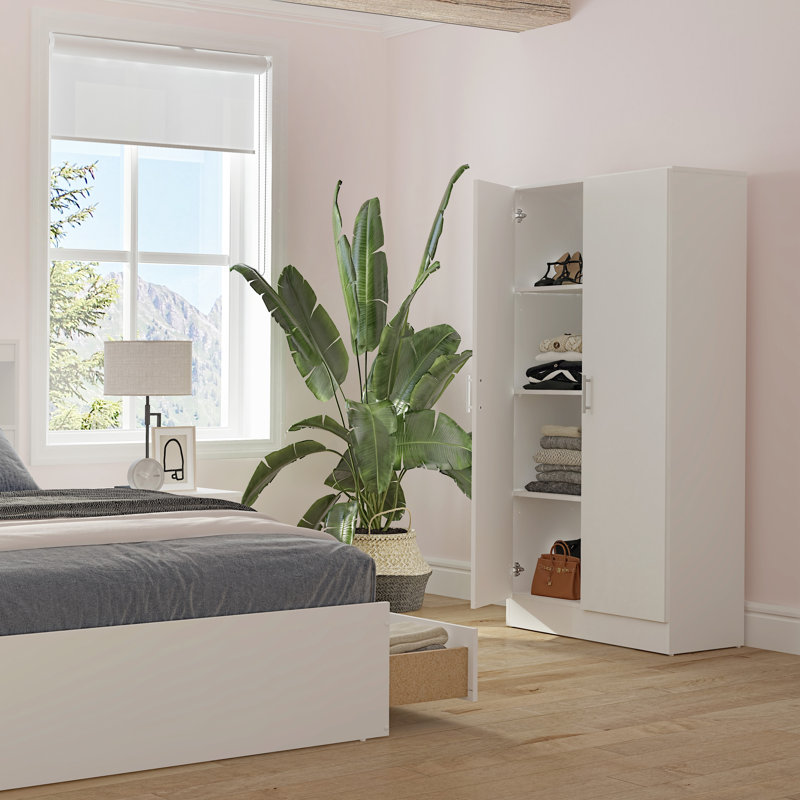 Mahera Shelf Storage Cabinet - Easy Assembly, White