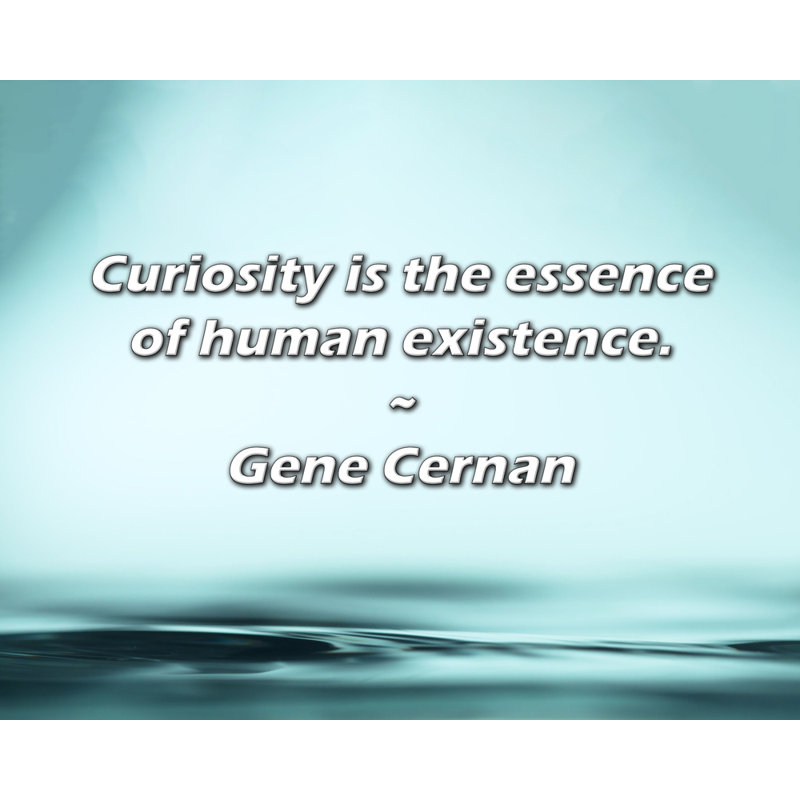 Citation de Gene Cernan: La curiosité est l'essence de la vie humaine.