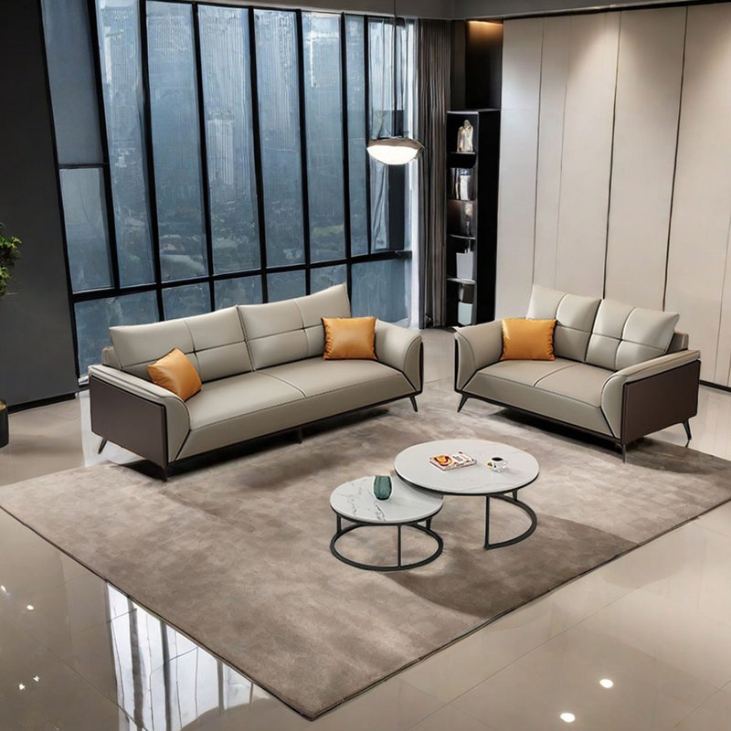 Office sofa leather simple business sofa set