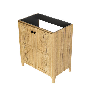 Armoire de salle de bain pliable au sol de 30 pouces sans lavabo - une installation rapide, Carb2, finition mate, charnières hydrauliques, jaune foncé, 29,82 po de profondeur, 18,28 de largeur, 34,14 hauteur, 64,93 lb