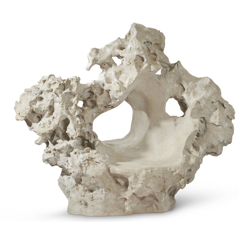 White Stone Colossal with Seat Sculpture