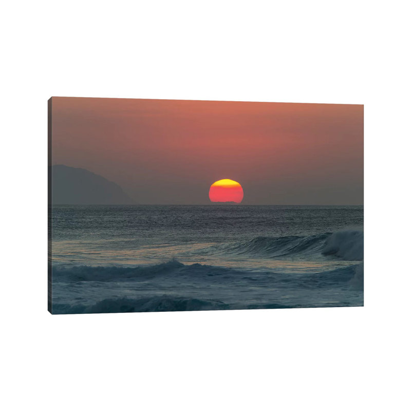 Waves In The Ocean At Sunset by Panoramic Images - Wrapped Canvas Print