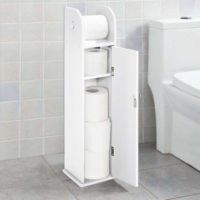 Rosas Free Standing Toilet Paper Holder, White