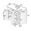 Meuble-lavabo à trois tiroirs en bois avec tablette réglable et 2 portes à fermeture douce