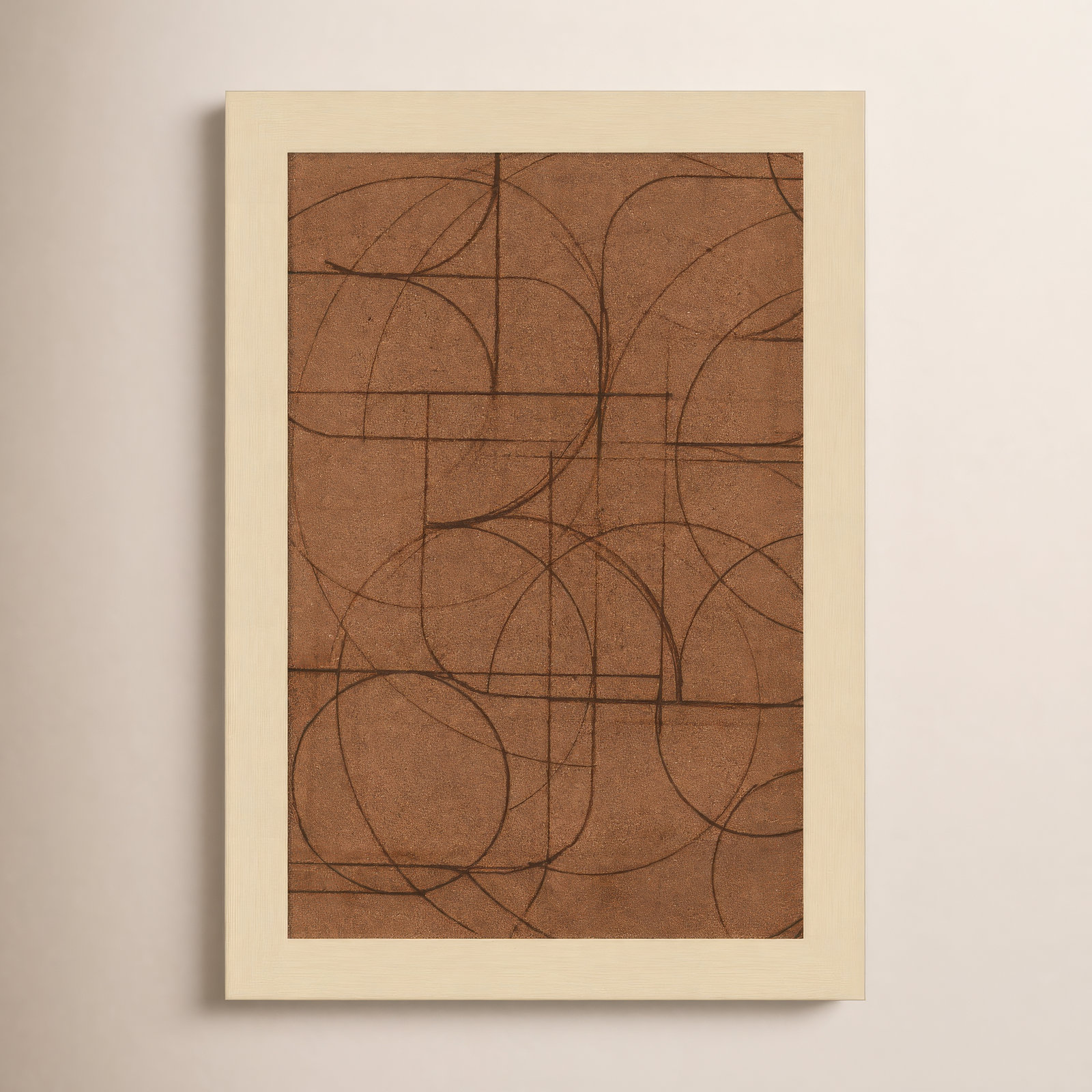 Curved 1 Print by Dan Hobday, Brown Framed Print without Mat, 13" H x 9" W