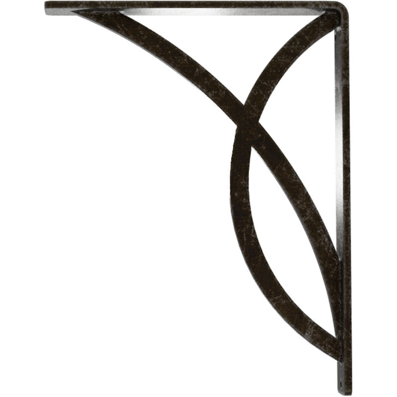 Support en fer forgé Miller, Argenté antique chaleureux, H 10 po x l 1,5 po x P 7,5 po