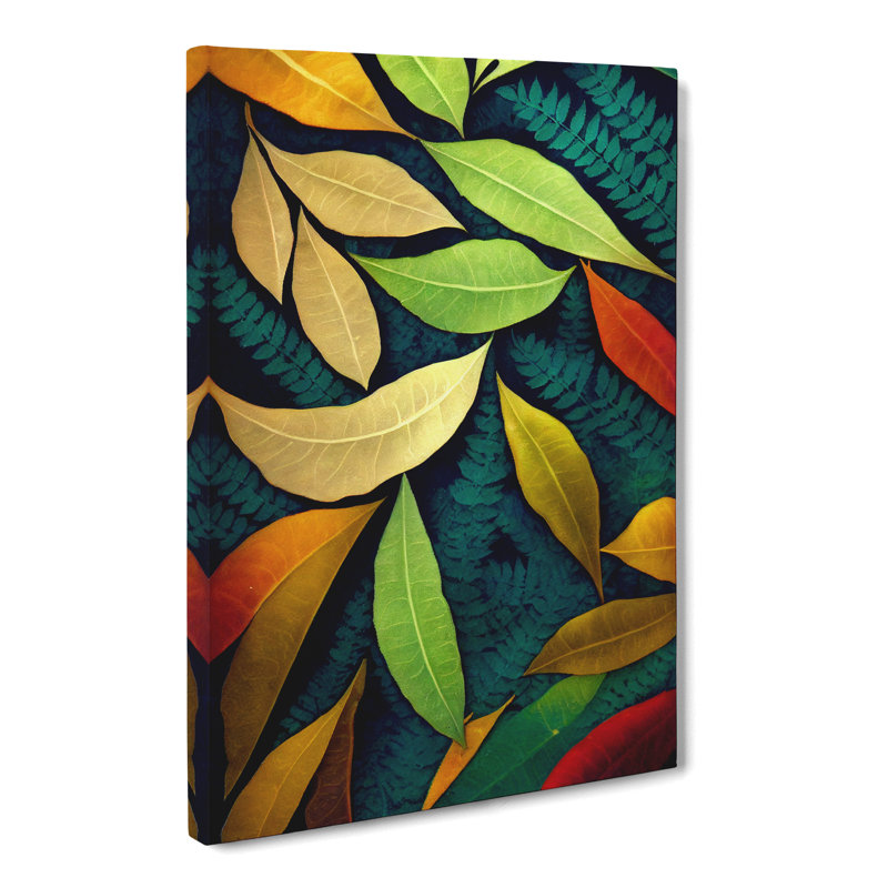 Winscombe Fern Leaf Expressionism - Wrapped Canvas Print, 76cm H x 50cm W x 3cm D