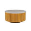 Table basse ronde en faux marbre blanc avec rangement naturel / faux marbre blanc Voir ci-dessous