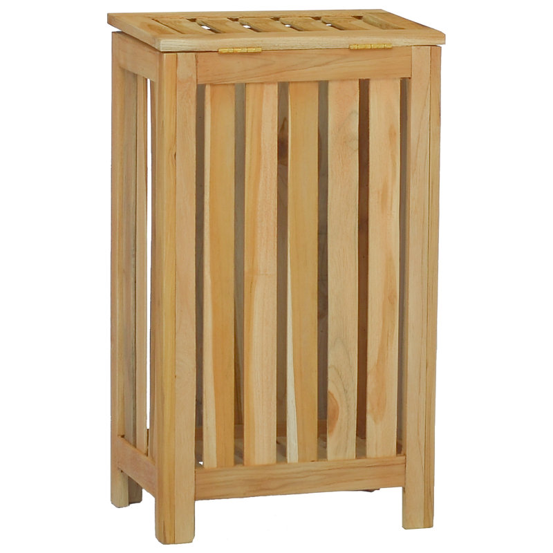 Wood Laundry Hamper, 60cm H x 35cm W x 25cm D