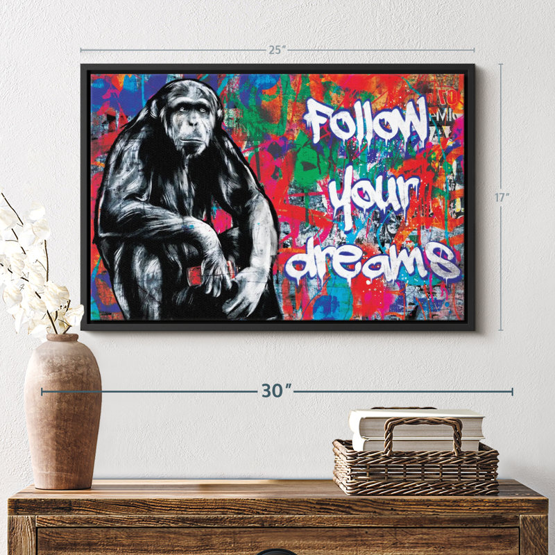 Animal «Chimpanzee Graffiti», H 25 po x l 17 po