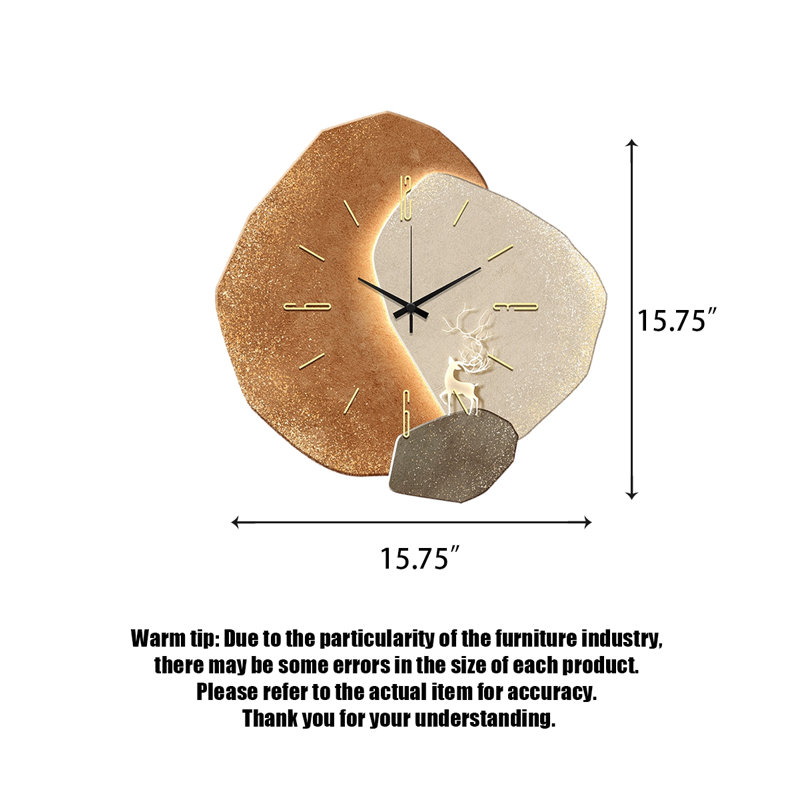 Horloges murales miroitantes en porcelaine, Petit, Beige/Orange