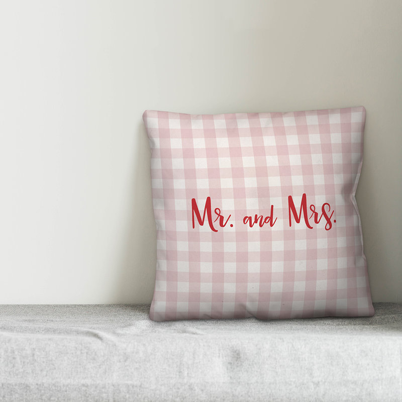 Plaid Throw Pillow, Throw Pillow, Pink/Red