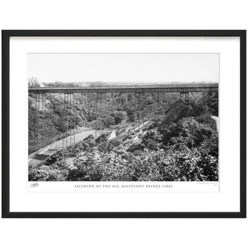 Saltburn By The Sea, Halfpenny Bridge C1885 - Single Picture Frame Print, 28cm H x 36cm W x 2.3cm D