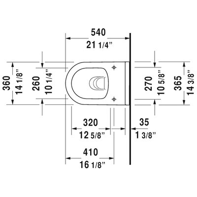 Starck 3 1.28 GPF (Water Efficient) Elongated Wall Mounted Toilet with High Efficiency Flush -  Duravit, 2527090092