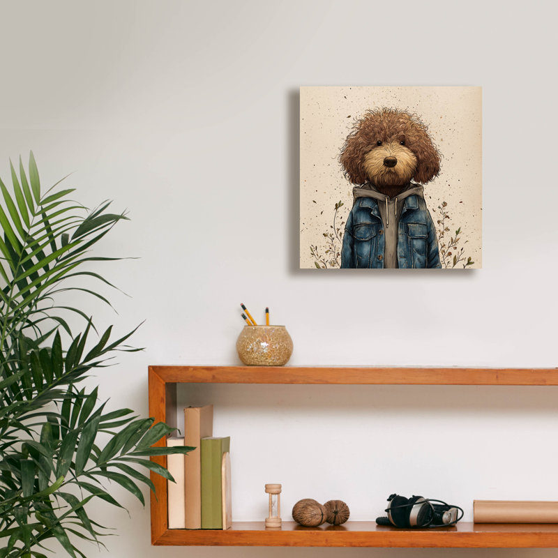  «Teenadoodle» par Rich Monet, art mural sur toile, 12 po x 12 po, H 12 po x l 12 po