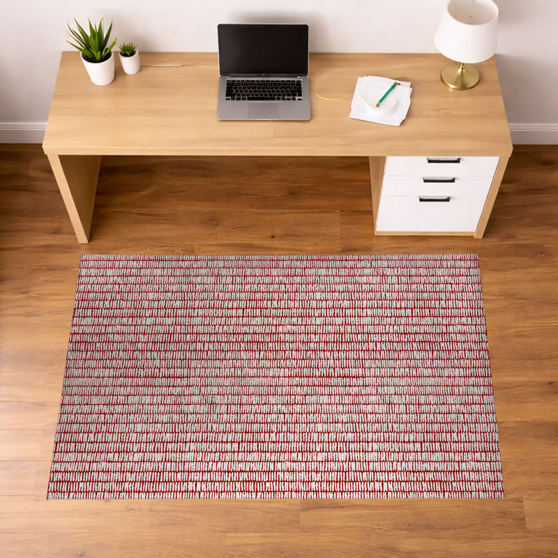 Tapis de bureau Ricky Row, L 36 po x P 24 po, Rouge canneberge