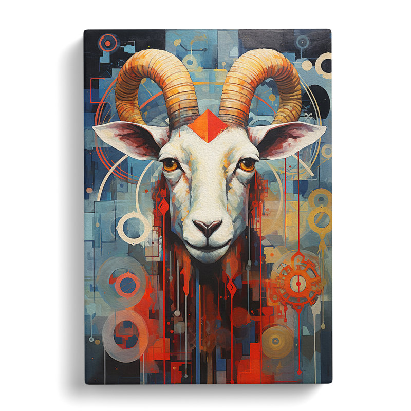 Goat Constructivism No.2 - Wrapped Canvas, 76cm H x 50cm W x 3cm D