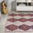Zed Modern Trellis Kilim Machine-Washable Red/Ivory Rug-1265008203