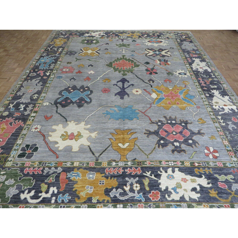 Tapis oriental turc coloré noué à la main 12 x 14 pi 10 po 02AB6A1489534B64AA13B957E71ACB14