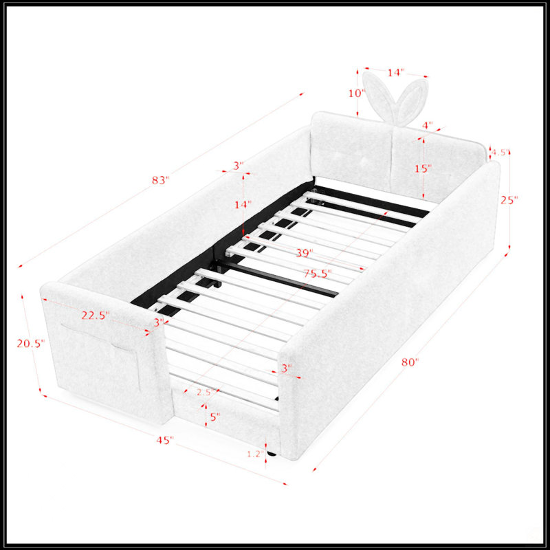 Lit plateforme simple tapissier