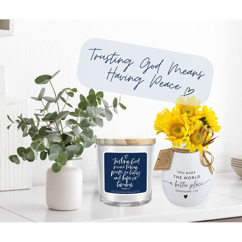 Fresh Scented Jar Candle with Glass Holder