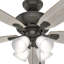 Ventilateur de plafond standard à 5 pales de 52 po avec chaîne de traction et ensemble d'éclairage inclus Amberlin-56398025